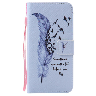 

Blue Feather Design Кожа PU откидной крышки Кошелек Карты Держатель чехол для HUAWEI HONOR 5X
