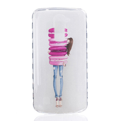 

Girl holding cake Pattern Soft Thin TPU Rubber Silicone Gel Case Cover for LG K10