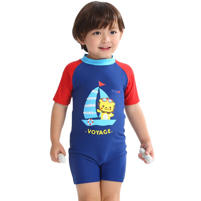 

Hugmii children swimsuit boys and girls sunscreen quick-connect swimwear ZKTETD01 lion 90 yards