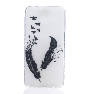 

Two feathers Pattern Soft Thin TPU Rubber Silicone Gel Case Cover for SAMSUNG GALAXY A3 2016/A310
