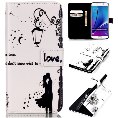 

Lovers&dandelion Design PU Leather Flip Cover Wallet Card Holder Case for SAMSUNG Galaxy Note 5