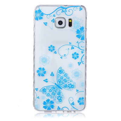 

Blue butterfly Pattern Soft Thin TPU Rubber Silicone Gel Case Cover for SAMSUNG GALAXY S6 Edge Plus