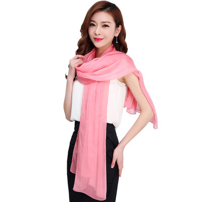 

Jingdong supermarket] Lan Shiyu LANSHIYU W0591 silk scarves spring and summer silk pure color long shawl scarf pink