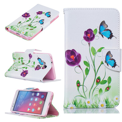 

Синяя бабочка Дизайн Кожа PU откидной крышки Кошелек Карты Держатель чехол для HUAWEI Honor 5X