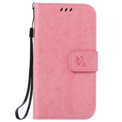 

Pink Tree Design PU Leather Flip Cover Wallet Card Holder Case for SAMSUNG S4