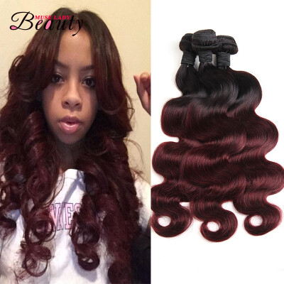 

Malaysian Body Wave Human Hair Bundles T1B/99J Virgin Hair 3 Bundles Lot with Closure Malaysian Human Weaves