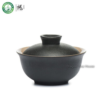 

Black Zen Ceramic Chinese Gongfu Tea Lided Cup Gaiwan Brewing Teacup 100ml 34oz