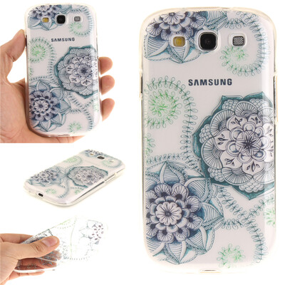 

Blue&green dream flower Pattern Soft Thin TPU Rubber Silicone Gel Case Cover for SAMSUNG Galaxy S3 I9300