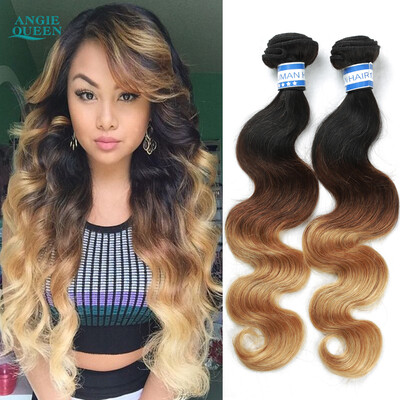 Ombre Human Hair Weave Bob Peruvian Body Wave Virgin Hair 1b 4 27