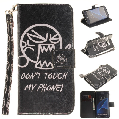 

Do not touch me Design PU Leather Flip Cover Wallet Card Holder Case for SAMSUNG GALAXY S7 Edge