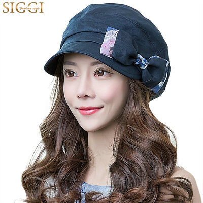 

Jingdong Supermarket Siggi SI88321 hat female summer Korean version of the tide cap hat hat summer travel sun hat female Korean bow tongue cap Tibetan hide 575CM
