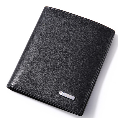 

Business Men's Short Wallet Men's Simple Leather Wallet, Black