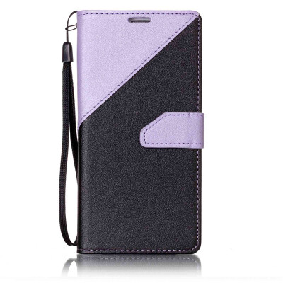 

Black + light purple Design PU Leather Wallet Case Classic Flip Cover with Stand Function and Credit Card Slot for Samsung Galaxy