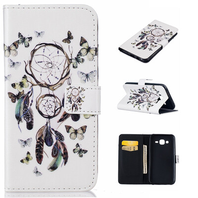 

Butterfly chimes Design PU Leather Flip Cover Wallet Card Holder Case for SAMSUNG Galaxy J5