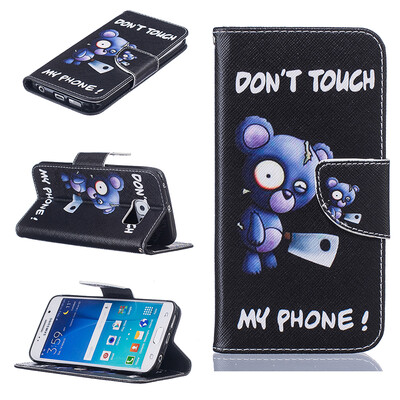 

Blue bear Design PU Leather Flip Cover Wallet Card Holder Case for SAMSUNG GALAXY S6 Edge