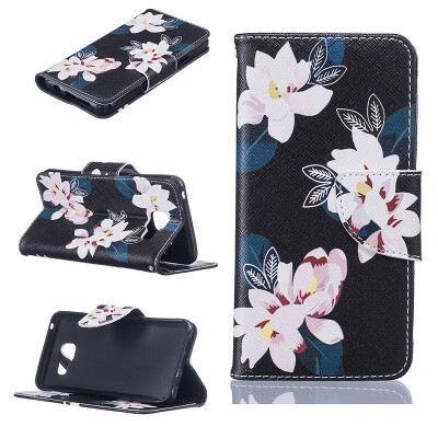 

Black lily Design PU Leather Flip Cover Wallet Card Holder Case for SAMSUNG GALAXY A3 2016/A310