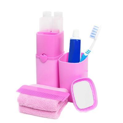 

Bancheon Italian Cocoa Capsule Washing Cup Rinse Cup Set Traveling Toothbrush Toothpaste Towel Storage Set Casual Travel Travel Pervasive Supplies All-in-One Edition Eight-piece Princess Powder