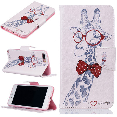 

Giraffe Design PU Leather Flip Cover Wallet Card Holder Case for IPHONE 7 Plus