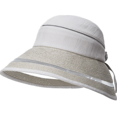 

Jingdong Supermarket Siggi SI89345 hat summer sun shade hat Han can be folded seaside resort beach hat Korean version of the big hat along the cap gray 57CM