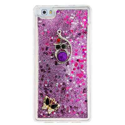 

Dynamic Quicksand Glitter Liquid Soft TPU Case Cover For HUAWEI P8LITE