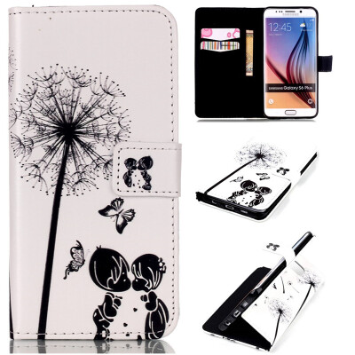 

Children and dandelion Design PU Leather Flip Cover Wallet Card Holder Case for SAMSUNG Galaxy S6 Edge Plus