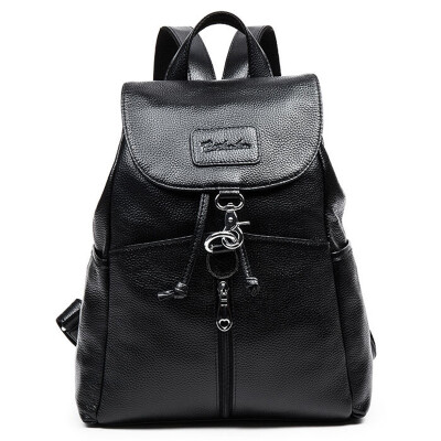 

BOSTANTEN BOSTANTEN shoulder bag trend fashion backpack cowhide handbags Korean version of the school bag BW752011 black