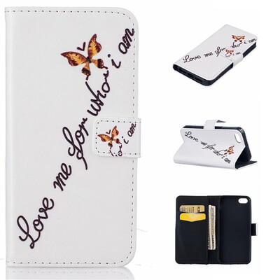 

Butterfly Design PU Leather Flip Cover Wallet Card Holder Case for IPHONE 55S5SE