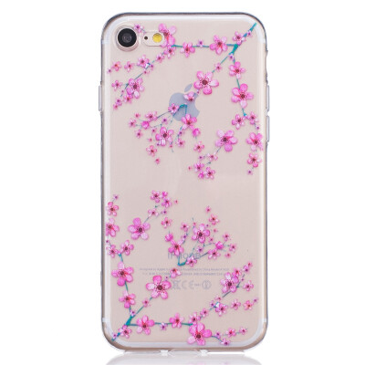 

Plum blossom Dress girl Pattern Soft Thin TPU Rubber Silicone Gel Case Cover for IPHONE 7