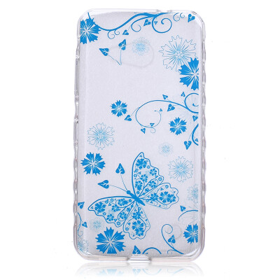 

Blue butterfly Pattern Soft Thin TPU Rubber Silicone Gel Case Cover for Microsoft Lumia 550