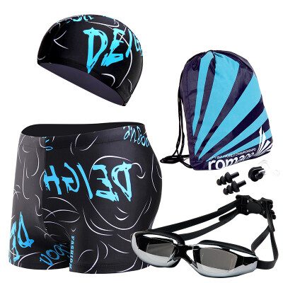 

YouYou swim trunks men's suits all-around swimsuit myopia goggles swimming cap