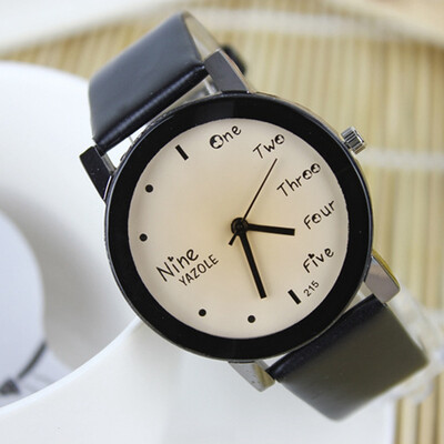 

New quartz watch English fashion generous Europe and the United States simple male and female students couple watches YZL0532TH-4
