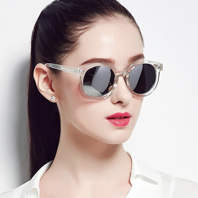 

Jingdong Supermarket] TANS San Shi female sunglasses fashion arrows section polarized retro driving sunglasses 1032 transparent blue film