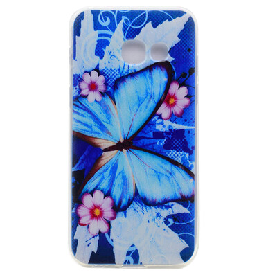 

Blue butterfly Pattern Soft Thin TPU Rubber Silicone Gel Case Cover for SAMSUNG Galaxy A3 2017A320