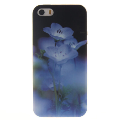 

Blue flower Pattern Soft Thin TPU Rubber Silicone Gel Case Cover for IPHONE 55S5SE