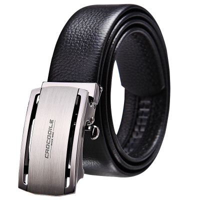 

Crocodile shirt (CROCODILE) double-sided head layer leather belt automatic buckle business casual belt 13612087-01 black