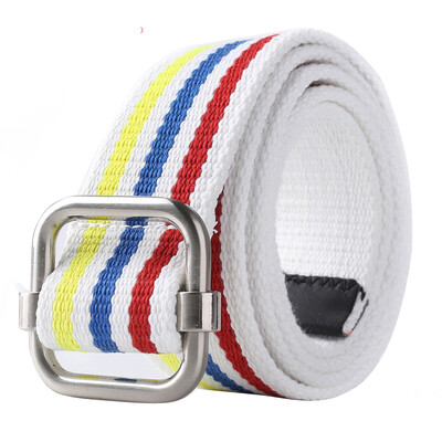 

LovingLilies Belt England Fashion Universal Stripe Canvas Belt Neutral Trousers Orange