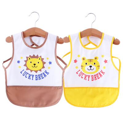 

Parents and children (KIDS MAM & DAD) baby two pieces of rice pockets baby bibs anti-clothing to eat bibs mouth towel 86600 brown 90