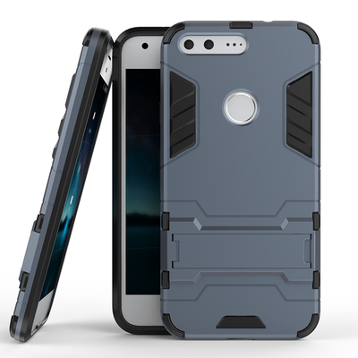 

Темно-синий Slim Robot Armor Kickstand Ударопрочный жесткий корпус из прочной резины для Google Pixel