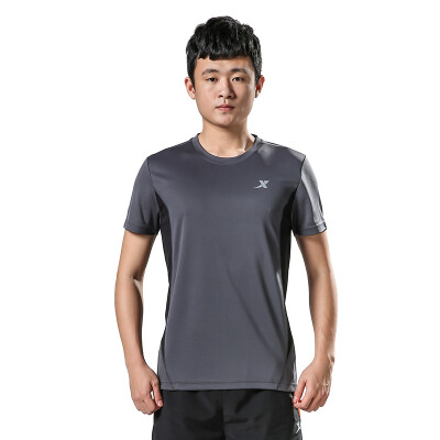 

XTEP Men&39s short-sleeved T-shirt sweatwear sportswear running shirt breathable round neck T-shirt shirt 884229019153 gray L