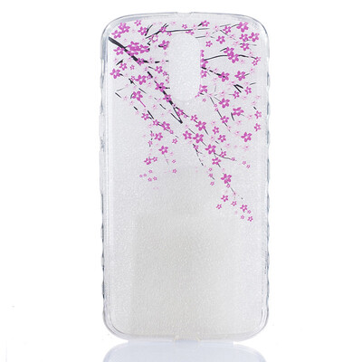 

Peach blossom Pattern Soft Thin TPU Rubber Silicone Gel Case Cover for Moto G4G4 Plus