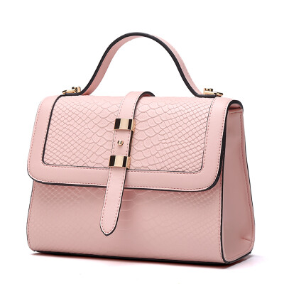 

Langsha LangSha handbag ladies shoulder bag European and American fashion handbags simple fashion Messenger bag L1217-1F pink