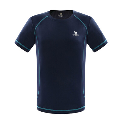 

Camel (CAMEL) outdoor sports T-shirt couple models soft breathable quick-drying round neck short sleeve T male A7S209189 deep treasure blue XXL