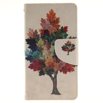 

Colorful tree Design PU Leather Flip Cover Wallet Card Holder Case for Wiko Sunset2