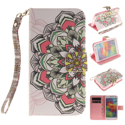 

Multilateral flowers Design PU Leather Flip Cover Wallet Card Holder Case for SAMSUNG GALAXY S5