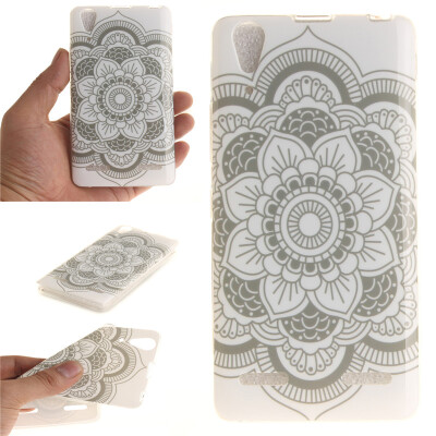 

White flowers Pattern Soft Thin TPU Rubber Silicone Gel Case Cover for Lenovo A6000