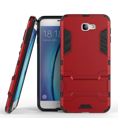 

Red Slim Robot Armor Kickstand Shockproof Hard Rugged Rubber Back Case For Samsung Galaxy On7 2016J7 Prime