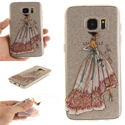 

Hand-painted dress Pattern Soft Thin TPU Rubber Silicone Gel Case Cover for SAMSUNG GALAXY S7 Edge