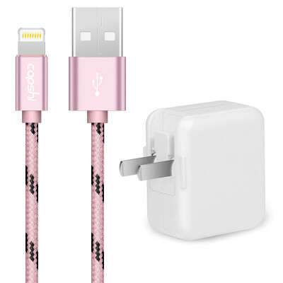 

Capshi Apple 7/6 / 5s Data Cable Charging Line 1m Rose Gold + 2A Mobile Phone Charger Plug Set U1 for Apple iPhone5 / 6s / 7plus / ipad mini / air