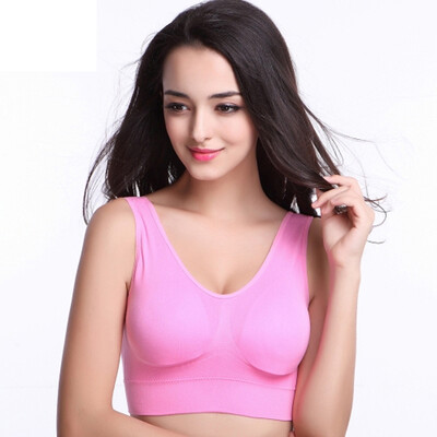 

Palando PLANDOO Seamless Scratch-Free Braless Braless Unlocked Braised Underwear Yoga Running Vest Pink M