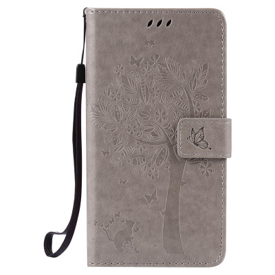 

Gray Tree Design PU Leather Flip Cover Wallet Card Holder Case for HTC 830